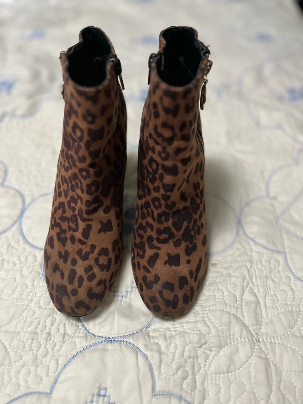 New Look Leopard-Print Ankle Booties in Brown